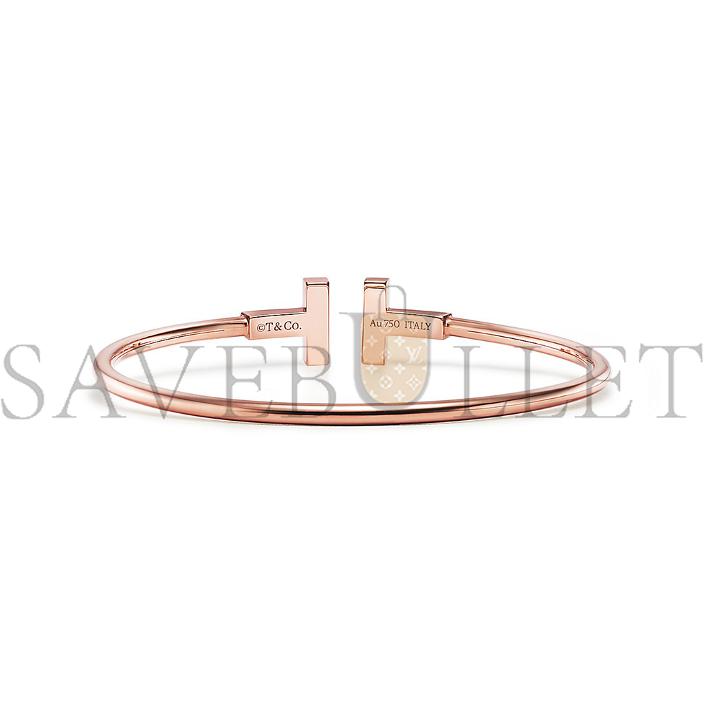 T*f*ny t wire bracelet in rose gold with mother-of-pearl 63958336